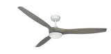 60 inch Solara ceiling fan in pure white and driftwood blades and LED light