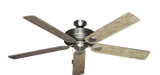60 inch Futura Ceiling Fan in Satin Steel with Driftwood Blades