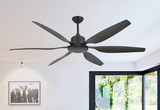 66 inch Titan II Large Ceiling Fan by TroposAir - Matte Black