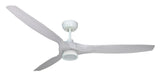 Solara Three-Bladed Ceiling Fan in Pure White with Light Kit