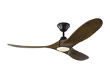 52 Maverick LED by Monte Carlo - Matte Black with Dark Walnut Blades