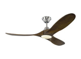 52 Maverick LED by Monte Carlo - Brushed Steel with Dark Walnut Blades