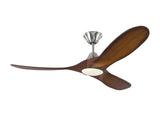 52 Maverick LED by Monte Carlo - Brushed Steel with Koa Blades