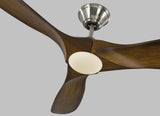 52 Maverick LED by Monte Carlo - Brushed Steel with Koa Blades Close-Up