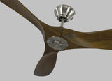 52 Maverick by Monte Carlo - Brushed Steel with Dark Walnut Blades Close-Up