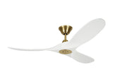 52 Maverick by Monte Carlo - Burnished Brass with Matte White Blades