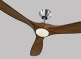 60 Maverick LED by Monte Carlo - Brushed Steel with Koa Blades Close-Up