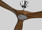 60 Maverick by Monte Carlo - Brushed Steel with Koa Blades Close-Up