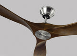 60 Maverick by Monte Carlo - Brushed Steel with Dark Walnut Blades Close-Up