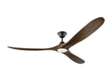 70 Maverick LED by Monte Carlo - Matte Black with Dark Walnut Blades