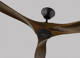 70 Maverick by Monte Carlo - Matte Black with Dark Walnut Blades Close-Up
