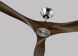 70 Maverick by Monte Carlo - Brushed Steel with Dark Walnut Blades Close-Up