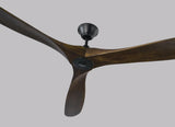 88 Maverick by Monte Carlo - Matte Black with Dark Walnut Blades Close-Up