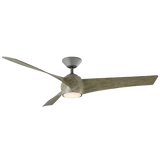 58 inch Twirl Smart Fan by Modern Forms in Graphite with Weathered Wood