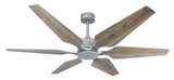 60 inch Optum - Brushed Nickel, distressed grey blades