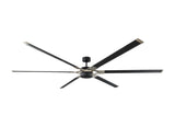 96 Loft LED by Monte Carlo - Midnight Black with Brushed Steel