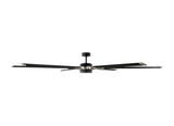 96 Loft LED by Monte Carlo - Midnight Black with Brushed Steel Side View