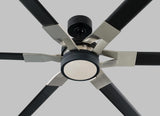 96 Loft LED by Monte Carlo - Midnight Black with Brushed Steel Close-Up