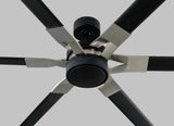 96 Loft LED by Monte Carlo - Midnight Black with Brushed Steel Close-Up