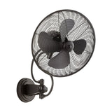 Piazza 14 inch Indoor/Outdoor Wall Fan by Quorum - Noir Black
