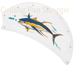 52 inch Nautical Dixie Belle Ceiling Fan - Tuna - Game Fish of the Florida Keys Custom Canvas Blades
