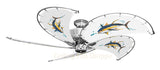52 inch Nautical Dixie Belle Ceiling Fan - Tuna - Game Fish of the Florida Keys Custom Canvas Blades