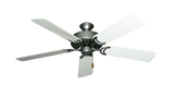 Dixie Belle traditional ceiling fan in Brushed Nickel with 52 inch Pure White Gloss Blades