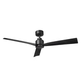 52 inch Clean Ceiling Fan in Matte Black
