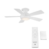 44 inch Odyssey Flush by WAC Smart Fans - Matte White (Shown with Bluetooth Remote)