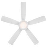 52 inch Odyssey Flush by WAC Smart Fans - Matte White Bottom View