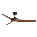 54 inch Mod by WAC Smart Fans - Matte Black and Distressed Koa