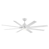 66 inch Mocha XL with LED Light by WAC Smart Fans - Matte White