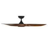 54 inch Swirl by WAC Smart Fans - Matte Black and Distressed Koa Side View