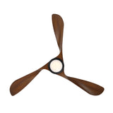 54 inch Swirl by WAC Smart Fans - Matte Black and Distressed Koa Bottom View