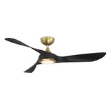 54 inch Swirl by WAC Smart Fans - Soft Brass and Matte Black