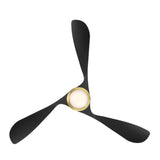 54 inch Swirl by WAC Smart Fans - Soft Brass and Matte Black Bottom View