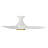 44 inch Corona by Modern Forms - Matte White with Soft Brass Trim Side View