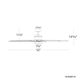 52 inch Renegade Ceiling Fan Dimensions