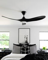 52 Maverick LED by Monte Carlo - Matte Black over bed