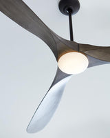 70 Maverick LED by Monte Carlo - Matte Black with Dark Walnut Blades Close-Up