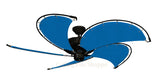 Raindance Ceiling Fan in Black with Blue Canvas Blades