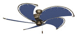52 inch Nautical Dixie Belle Antique Bronze Ceiling Fan - Classic Blue Canvas Blades