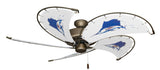 52 inch Nautical Dixie Belle Antique Bronze Ceiling Fan - Sailfish - Game Fish of the Florida Keys Custom Canvas Blades