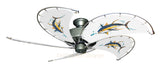 52 inch Nautical Dixie Belle Ceiling Fan - Tuna - Game Fish of the Florida Keys Custom Canvas Blades
