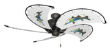 52 inch Nautical Dixie Belle Oil Rubbed Bronze Ceiling Fan - Snook - Game Fish of the Florida Keys Custom Canvas Blades