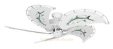 52 inch Nautical Dixie Belle Ceiling Fan - Tarpon - Game Fish of the Florida Keys Custom Canvas Blades