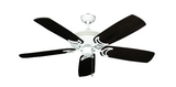 Atlantis Outdoor Ceiling Fan in Pure White with Arbor 425 Blades in Dark Walnut