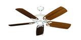 Atlantis Outdoor Ceiling Fan in Pure White with Arbor 425 Blades in Oak