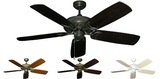 Atlantis Outdoor Ceiling Fan in Oil Rubbed Bronze with Arbor 425 Blades in four color combinations