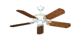 Atlantis Outdoor Ceiling Fan in Pure White with Natural Cherry Plank Blades